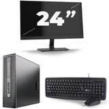 HP EliteDesk 800 G1 SFF - Intel Core i7-4e Generatie - 16GB RAM - 256GB SSD - Windows 10 + 1x 24 inch Monitor Nette Staat