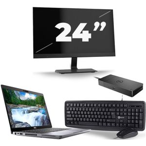 Dell Latitude 5410 - Intel Core i5-10e Generatie - 14 inch - 16GB RAM - 256GB SSD - Windows 11 + 1x 24 inch Monitor Zichtbaar gebruikt