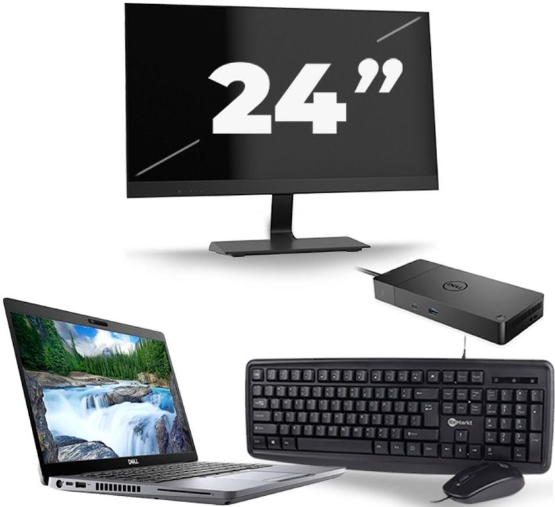 Dell Latitude 5410 - Intel Core i5-10e Generatie - 14 inch - 16GB RAM - 256GB SSD - Windows 11 + 1x 24 inch Monitor Zichtbaar gebruikt