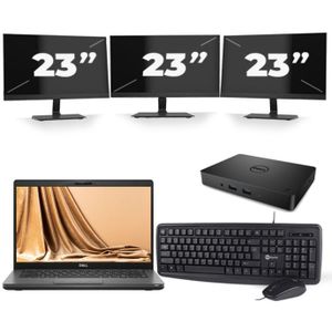 Dell Latitude 5401 - Intel Core i5-9e Generatie - 14 inch - 16GB RAM - 512GB SSD - Windows 11 + 3x 23 inch Monitor Zichtbare schade