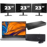 Dell Latitude 3320 - Intel Core i5-11e Generatie - 14 inch - 8GB RAM - 256GB SSD - Windows 11 Home + 3x 23 inch Monitor Nette Staat