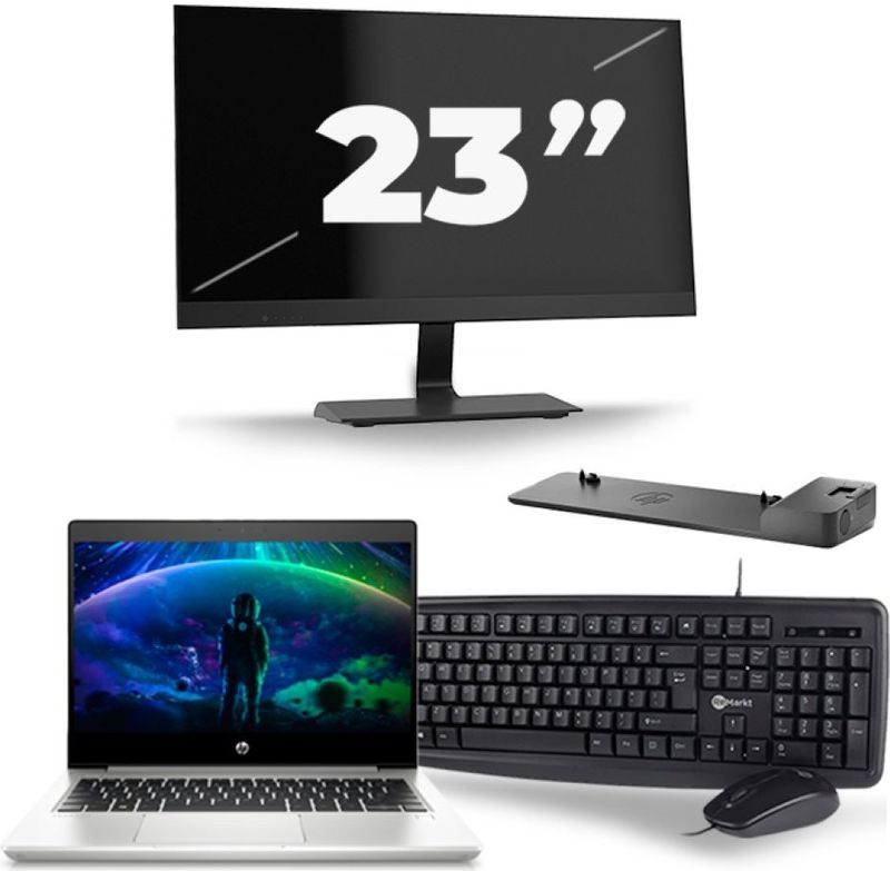 HP ProBook 430 G6 - Intel Core i3-8e Generatie - 13 inch - 8GB RAM - 256GB SSD - Windows 11 + 1x 23 inch Monitor Zichtbaar gebruikt