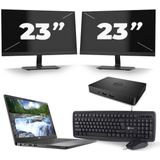 Dell Latitude 7300 - Intel Core i5-8e Generatie - 13 inch - 16GB RAM - 512GB SSD - Windows 11 + 2x 23 inch Monitor Nette Staat