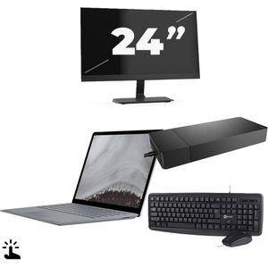 Microsoft Surface Laptop 2 - Intel Core i7-8e Generatie - 12 inch - Touch - 8GB RAM - 256GB SSD - Windows 11 Home + 1x 24 inch Monitor Zichtbaar gebruikt