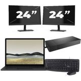 Microsoft Surface Laptop 3 - Intel Core i5-10e Generatie - 13 inch - 16GB RAM - 256GB SSD - Windows 11 Home + 2x 24 inch Monitor Nette Staat