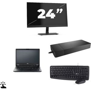 Fujitsu LIFEBOOK E5410 - Intel Core i3-10e Generatie - 14 inch - Touch - 16GB RAM - 256GB SSD - Windows 11 Home + 1x 24 inch Monitor Zichtbaar gebruikt
