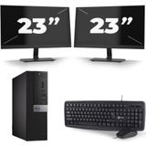 Dell Optiplex 3070 SFF - Intel Core i7-8e Generatie - 16GB RAM - 256GB SSD - Windows 11 + 2x 23 inch Monitor Nette Staat