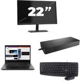 Lenovo ThinkPad X395 - AMD Ryzen 5 PRO 3500U - 13 inch - 8GB RAM - 256GB SSD - Windows 11 Home + 1x 22 inch Monitor Zichtbaar gebruikt