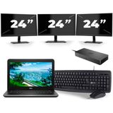 Dell Latitude 3380 - Intel Core i3-6e Generatie - 13 inch - 8GB RAM - 256GB SSD - Windows 11 + 3x 24 inch Monitor Zichtbaar gebruikt