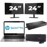 Chuwi CoreBook Pro - Intel Core i3-6e Generatie - 13 inch - 8GB RAM - 256GB SSD - Windows 11 Home + 2x 24 inch Monitor Zichtbare schade