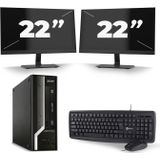 Acer Veriton X2631G SFF - Intel Core i3-4e Generatie - 8GB RAM - 128GB SSD - Windows 10 + 2x 22 inch Monitor Nette Staat