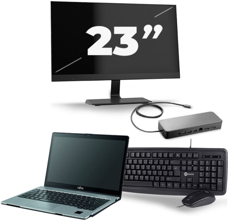 Fujitsu LifeBook S938 - Intel Core i7-8e Generatie - 13 inch - 16GB RAM - 256GB SSD - Windows 11 + 1x 23 inch Monitor Zichtbaar gebruikt