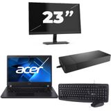 Acer TravelMate P214-53 - Intel Core i3-11e Generatie - 14 inch - 16GB RAM - 256GB SSD - Windows 11 Home + 1x 23 inch Monitor Nette Staat