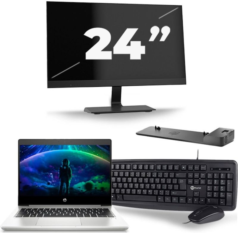 HP ProBook 430 G6 - Intel Core i3-8e Generatie - 13 inch - 8GB RAM - 256GB SSD - Windows 11 + 1x 24 inch Monitor Zichtbaar gebruikt