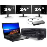 Fujitsu Lifebook E549 - Intel Core i3-8e Generatie - 14 inch - 8GB RAM - 256GB SSD - Windows 11 Home + 3x 24 inch Monitor Zichtbare schade