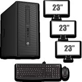 HP ProDesk 600 G1 Tower - Intel Pentium G3220 - 4GB - 500GB HDD + Dual 3x 23'' Widescreen LCD - Win 10