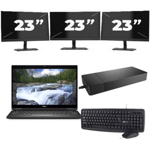 Dell XPS 13 7390 - Intel Core i7-10e Generatie - 13 inch - 16GB RAM - 256GB SSD - Windows 11 Home + 3x 23 inch Monitor Zichtbare schade