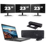 Dell Latitude 5400 - Intel Core i5-8e Generatie - 14 inch - 16GB RAM - 512GB SSD - Windows 11 + 3x 23 inch Monitor Zichtbaar gebruikt