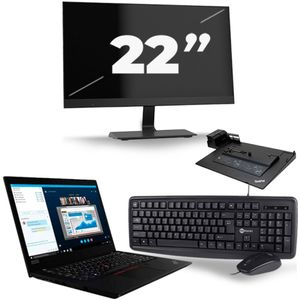 Lenovo ThinkPad L490 - Intel Core i5-8e Generatie - 14 inch - 16GB RAM - 256GB SSD - Windows 11 + 1x 22 inch Monitor Nette Staat