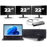 Fujitsu LifeBook U749 - Intel Core i5-8e Generatie - 14 inch - 16GB RAM - 256GB SSD - Windows 11 + 3x 22 inch Monitor Zichtbare schade