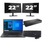 Dynabook Dynabook Tecra A40-G - Intel Core i3-8e Generatie - 14 inch - 8GB RAM - 256GB SSD - Windows 11 Home + 2x 22 inch Monitor Nette Staat