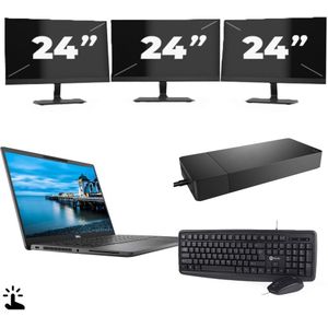 Dell Latitude 7420 - Intel Core i7-11e Generatie - 14 inch - Touch - 16GB RAM - 256GB SSD - Windows 11 Home + 3x 24 inch Monitor Nette Staat