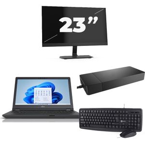 Fujitsu Lifebook E5511 - Intel Core i7-11e Generatie - 15 inch - 16GB RAM - 256GB SSD - Windows 11 Home + 1x 23 inch Monitor Zichtbaar gebruikt
