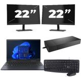 Toshiba Portege X30W-J-10C - Intel Core i5-11e Generatie - 13 inch - 16GB RAM - 256GB SSD - Windows 11 Home + 2x 22 inch Monitor Zichtbaar gebruikt