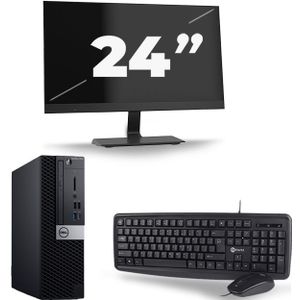 Dell Optiplex 7070 SFF - Intel Core i7-8e Generatie - 16GB RAM - 512GB SSD - Windows 11 + 1x 24 inch Monitor Nette Staat