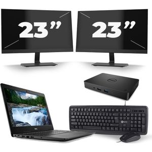 Dell Latitude 3490 - Intel Core i3-8e Generatie - 14 inch - 8GB RAM - 256GB SSD - Windows 11 + 2x 23 inch Monitor Zichtbare schade