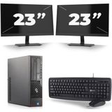 Fujitsu Esprimo E710 SFF - Intel Core i3-3e Generatie - 8GB RAM - 256GB SSD - Windows 10 + 2x 23 inch Monitor Nette Staat