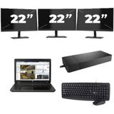 HP ZBook 15 G2 - Intel Core i7-4e Generatie - 15 inch - 16GB RAM - 256GB SSD - Windows 11 + 3x 22 inch Monitor Nette Staat