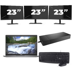Dell Latitude 5320 - Intel Core i5-11e Generatie - 13 inch - 16GB RAM - 256GB SSD - Windows 11 Home + 3x 23 inch Monitor Zichtbare schade