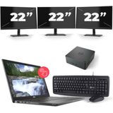 Dell Latitude 7310 - Intel Core i7-10e Generatie - 13 inch - 8GB RAM - 256GB SSD - Windows 11 + 3x 22 inch Monitor Zichtbaar gebruikt