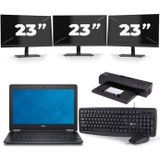 Dell Latitude E7240 - Intel Core i7-4e Generatie - 12 inch - 8GB RAM - 256GB SSD - Windows 11 + 3x 23 inch Monitor Zichtbare schade