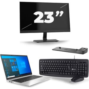 HP EliteBook 840 G8 - Intel Core i7-11e Generatie - 14 inch - 16GB RAM - 512GB SSD - Windows 11 + 1x 23 inch Monitor Zichtbare schade