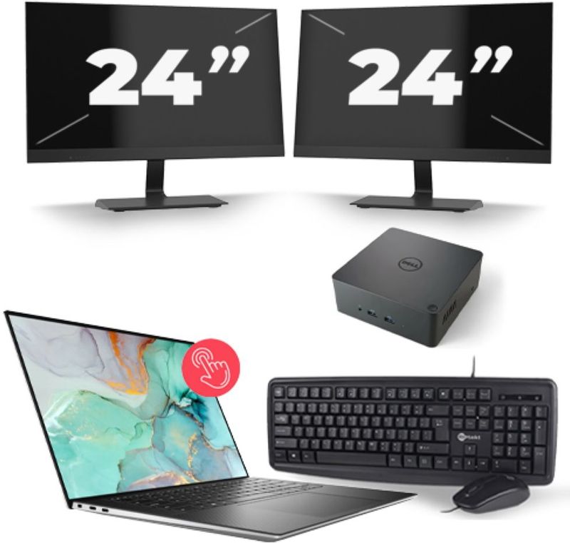 Dell Precision 5560 - Intel Core i7-11e Generatie - 15 inch - Touch - 16GB RAM - 256GB SSD - Windows 11 Home + 2x 24 inch Monitor Nette Staat