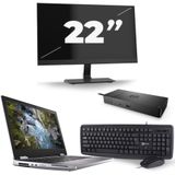 Dell Precision 7540 - Intel Core i7-9e Generatie - 15 inch - 16GB RAM - 256GB SSD - Windows 11 + 1x 22 inch Monitor Nette Staat