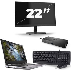 Dell Precision 7540 - Intel Core i7-9e Generatie - 15 inch - 16GB RAM - 256GB SSD - Windows 11 + 1x 22 inch Monitor Nette Staat