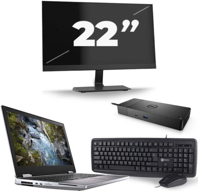 Dell Precision 7540 - Intel Core i7-9e Generatie - 15 inch - 16GB RAM - 256GB SSD - Windows 11 + 1x 22 inch Monitor Nette Staat