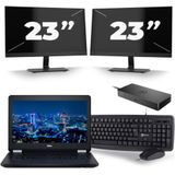 Dell Latitude E5270 - Intel Core i5-6e Generatie - 12 inch - 8GB RAM - 256GB SSD - Windows 11 + 2x 23 inch Monitor Zichtbaar gebruikt