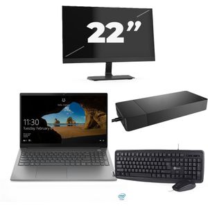 Lenovo ThinkBook 15 G2 ITL - Intel Core i5-11e Generatie - 15 inch - 16GB RAM - 256GB SSD - Windows 11 Home + 1x 22 inch Monitor Nette Staat