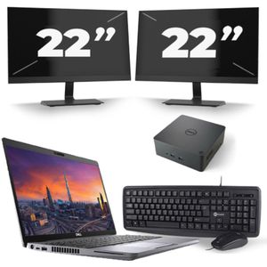 Dell Precision 3550 - Intel Core i7-10e Generatie - 15 inch - 16GB RAM - 256GB SSD - Windows 11 + 2x 22 inch Monitor Zichtbaar gebruikt