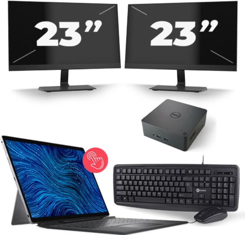 Dell Latitude 7320 - Intel Core i5-11e Generatie - 13 inch - 16GB RAM - 256GB SSD - Windows 11 Home + 2x 23 inch Monitor Zichtbare schade