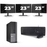 Dell Optiplex 7020 SFF - Intel Core i5-4e Generatie - 8GB RAM - 256GB SSD - Windows 10 + 3x 23 inch Monitor Nette Staat