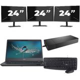 Fujitsu LIFEBOOK U7311 - Intel Core i5-11e Generatie - 13 inch - 16GB RAM - 256GB SSD - Windows 11 Home + 3x 24 inch Monitor Zichtbare schade