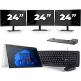 HP EliteBook x360 830 G8 - Intel Core i5-11e Generatie - 13 inch - 16GB RAM - 256GB SSD - Windows 11 Home + 3x 24 inch Monitor Zichtbare schade