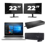 HP EliteBook x360 830 G7 - Intel Core i5-10e Generatie - 13 inch - 16GB RAM - 256GB SSD - Windows 11 Home + 2x 22 inch Monitor Zichtbaar gebruikt