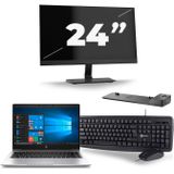HP EliteBook 745 G6 - AMD Ryzen 7 3700U - 14 inch - 8GB RAM - 256GB SSD - Windows 10 + 1x 24 inch Monitor Zichtbaar gebruikt