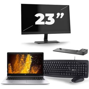 HP EliteBook 850 G6 - Intel Core i5-8e Generatie - 15 inch - 16GB RAM - 512GB SSD - Windows 11 + 1x 23 inch Monitor Zichtbaar gebruikt
